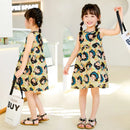 Kids Girls Cartoon Pattern Summer Party Dresses