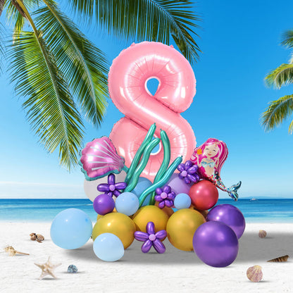 75/87/102 Pcs Little Mermaid Theme Party Balloon Arch Decorations childrensterritory