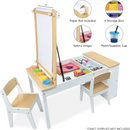 2-in-1 Kids Art Easel Table and Chair Set with Storage Bins childrensterritory