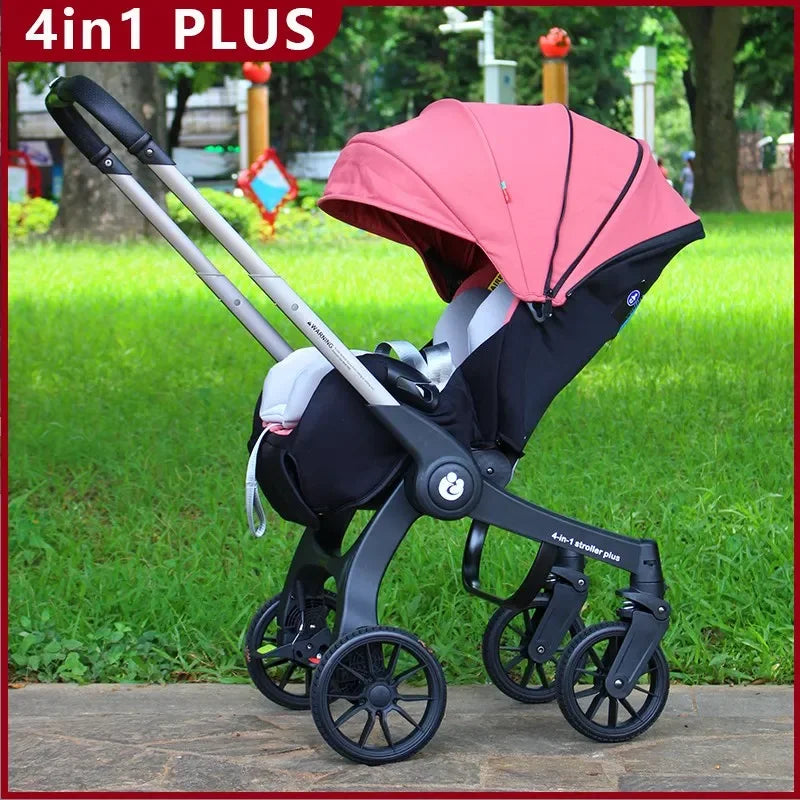 4-in-1 Multifunctional Baby Two-way Stroller with Basket type Car Seat