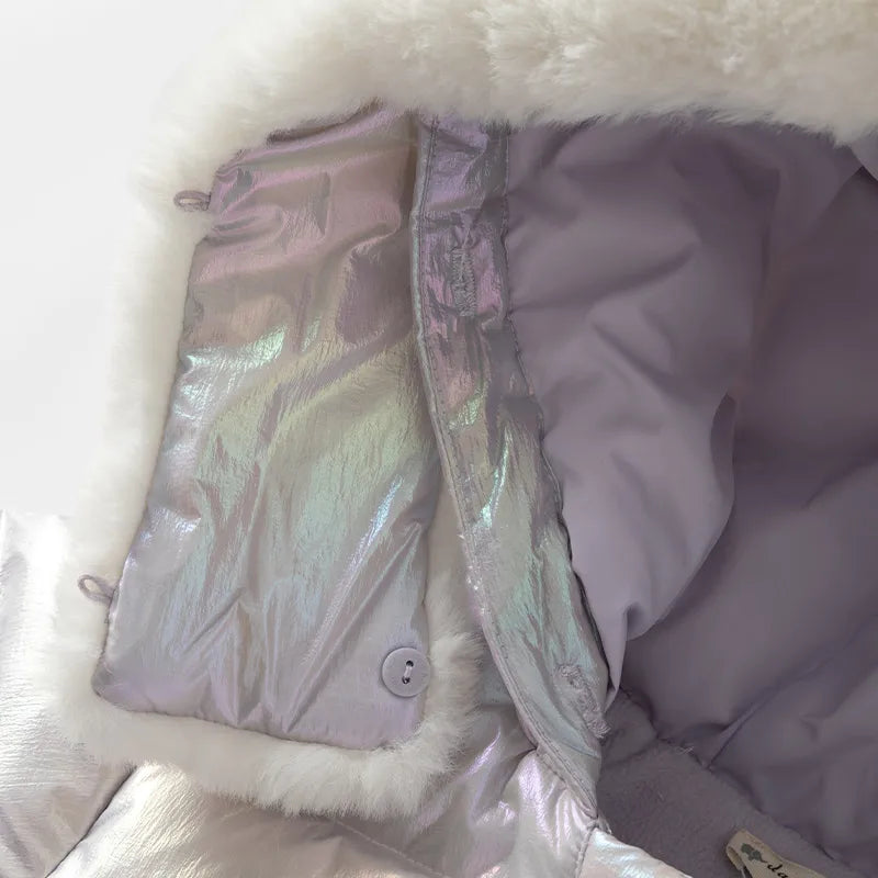 Little Girls White Duck Down Casual Warm Outdoor Parka childrensterritory