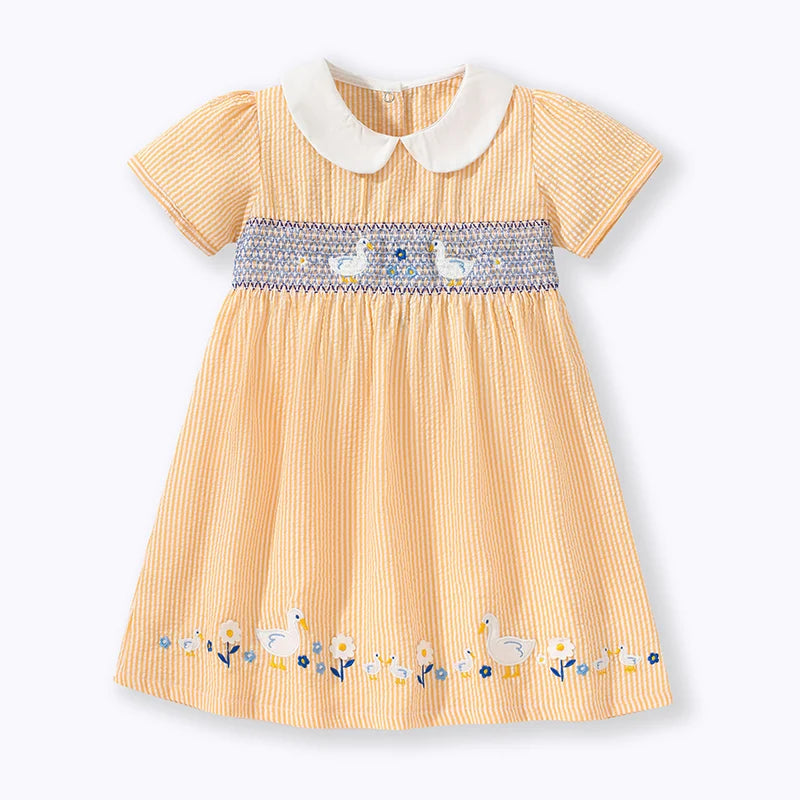 Short-Sleeves Animal Print Summer Dresses For Girls childrensterritory