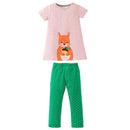 Girls' Half-Sleeves Cartoon Design Summer Clothing Set childrensterritory