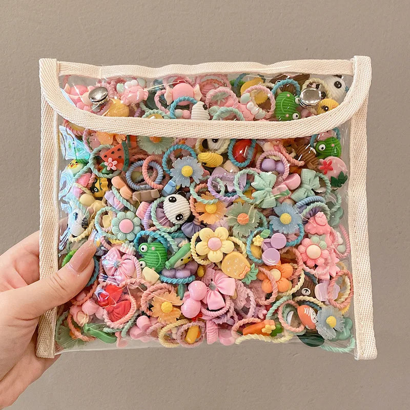 Girls 50PCS/Lot Lovely Rubber Ponytail Holder/Hair Accessories