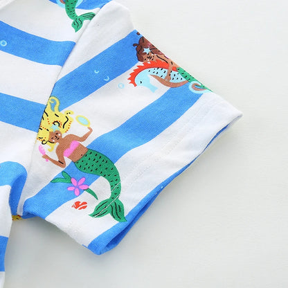 Kids Girls Cartoon Mermaid Design Summer Dress childrensterritory