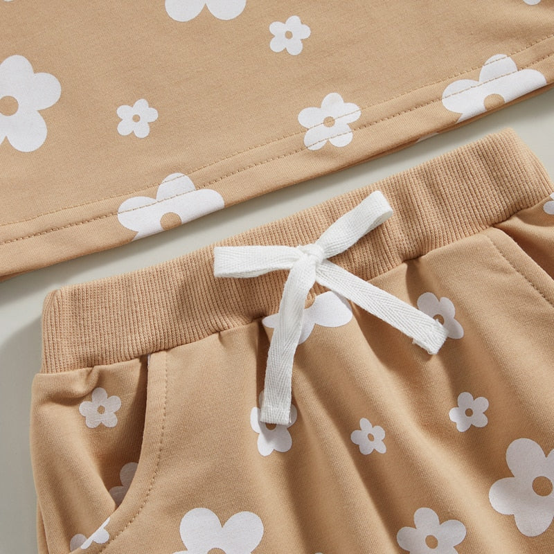 Floral Printed 2pcs Summer Clothing Set for Baby Girl childrensterritory