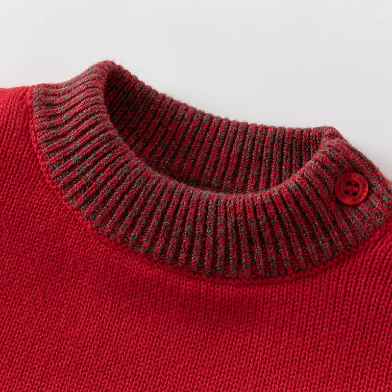 Casual O Neck Warm Knitted Toddler Sweater for Christmas childrensterritory