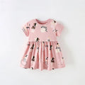 Kids Girls Cartoon Print Cotton Summer A-LINE Dresses