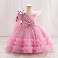 Baby Girl Elegant Bow Sequins Evening Party Dresses childrensterritory