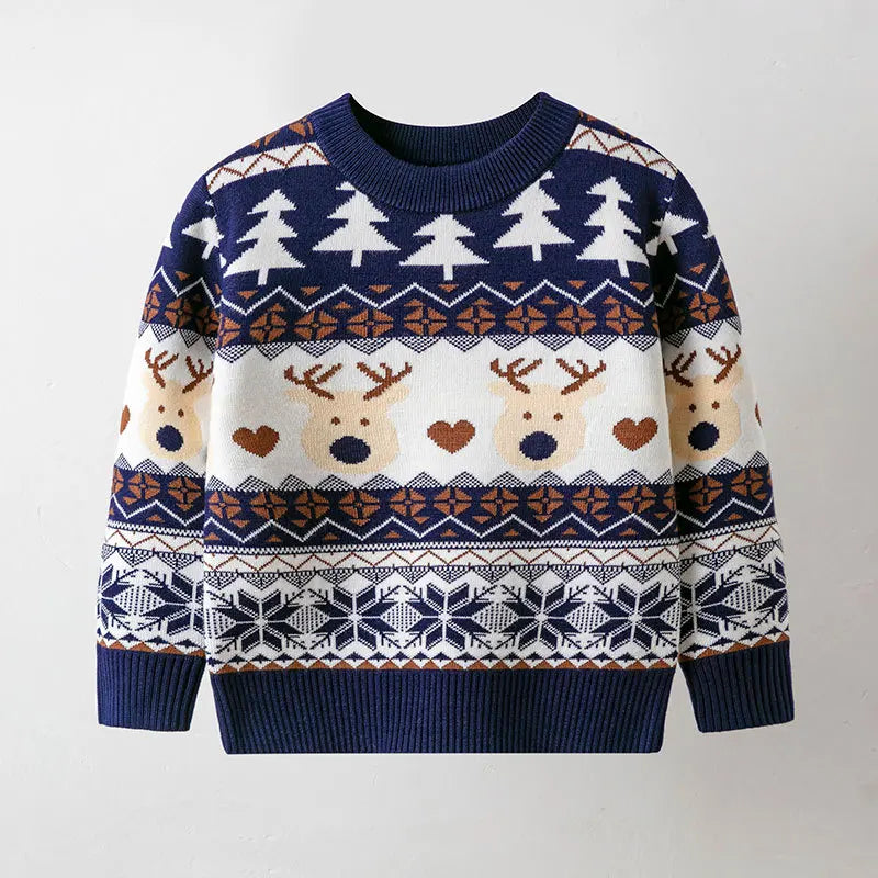 Kids' Long-Sleeved Christmas Design Warm Sweater childrensterritory