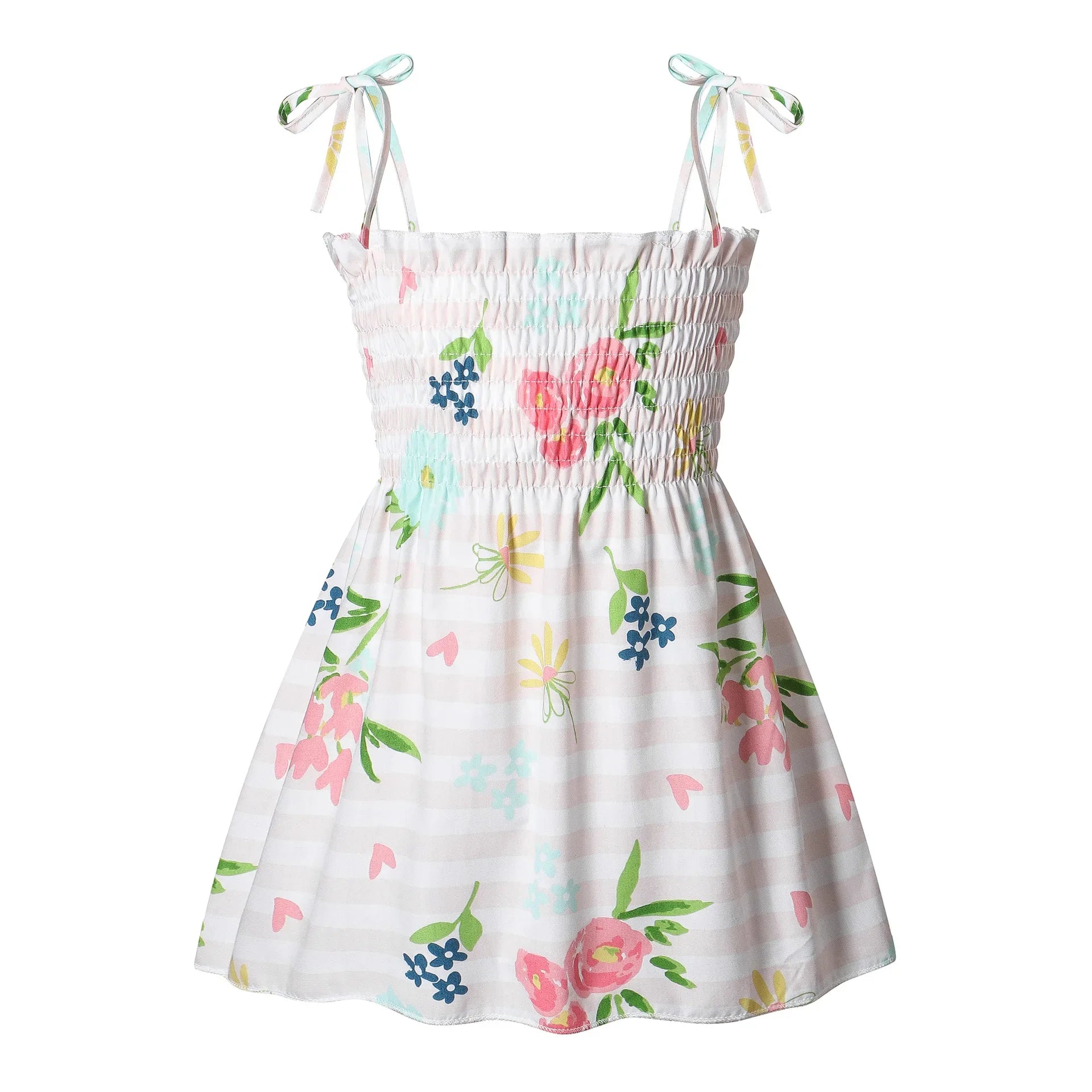 Little Girls Floral Halter Style Summer Cotton Dresses childrensterritory