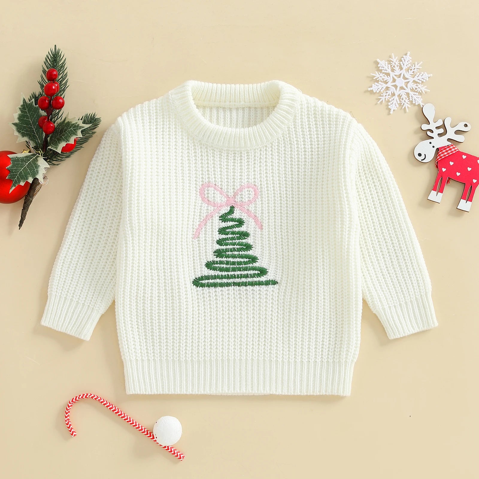 Kids Full Sleeves Tree Print Warm Sweater childrensterritory