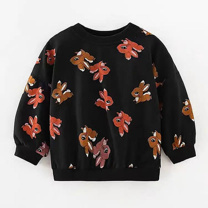Full-Sleeve Cartoon Print Sweatshirts For Girls childrensterritory