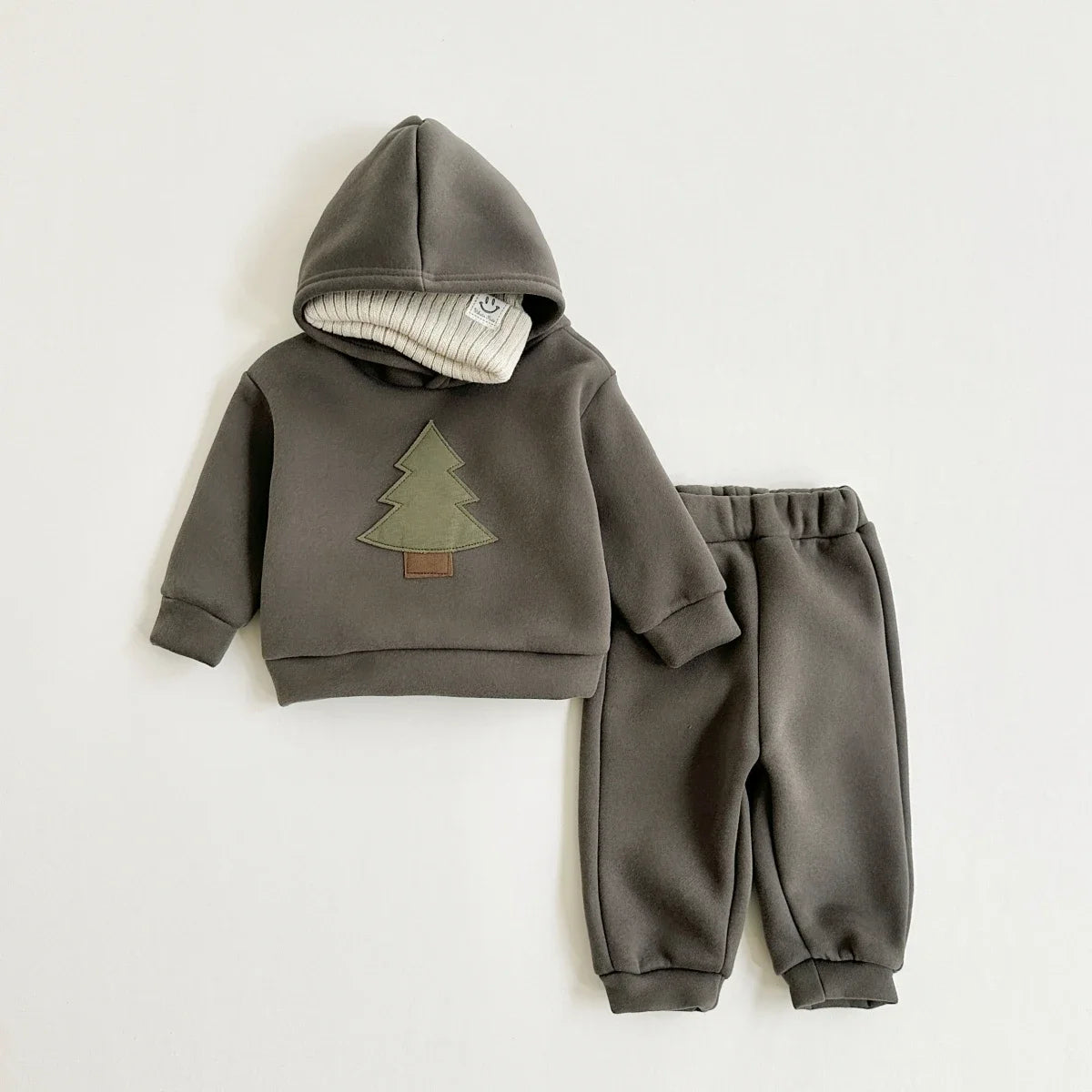 Kids' Long-Sleeved Winter Hooded Clothing Set