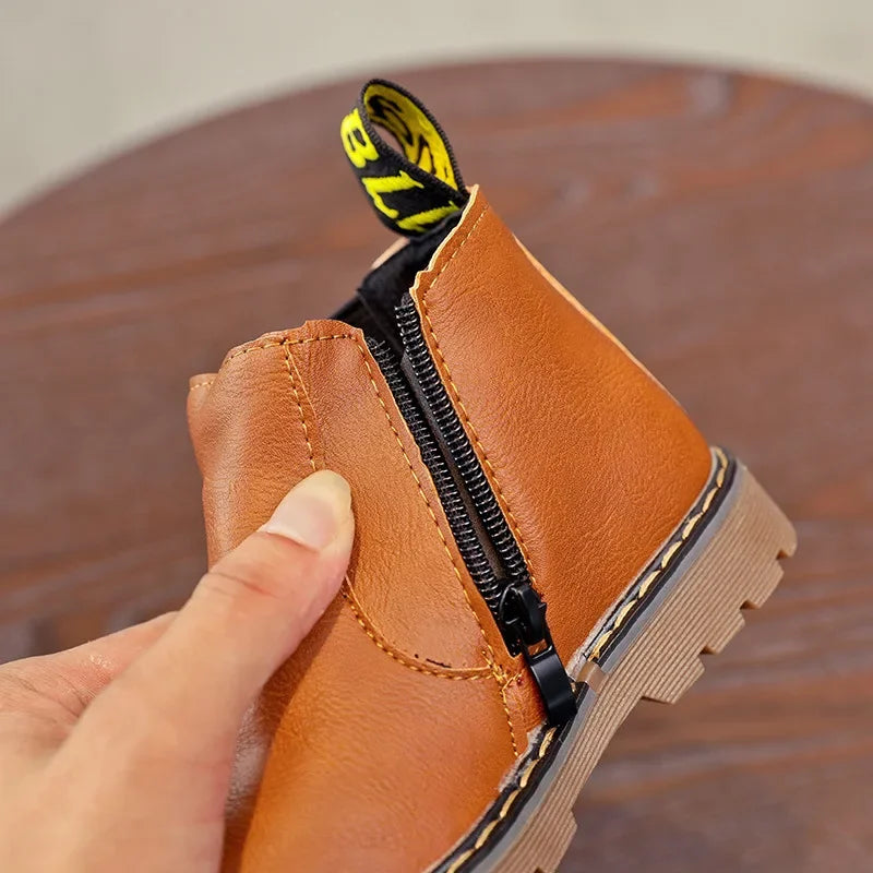 Infant Winter Warm Chelsea Design Leather Boots childrensterritory