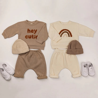 Baby Boy/Girl Casual Sweater + Loose Trouser 2pcs Set