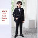 Kids Boys Top Quality Plaid Wedding Suit Formal Tuxedo