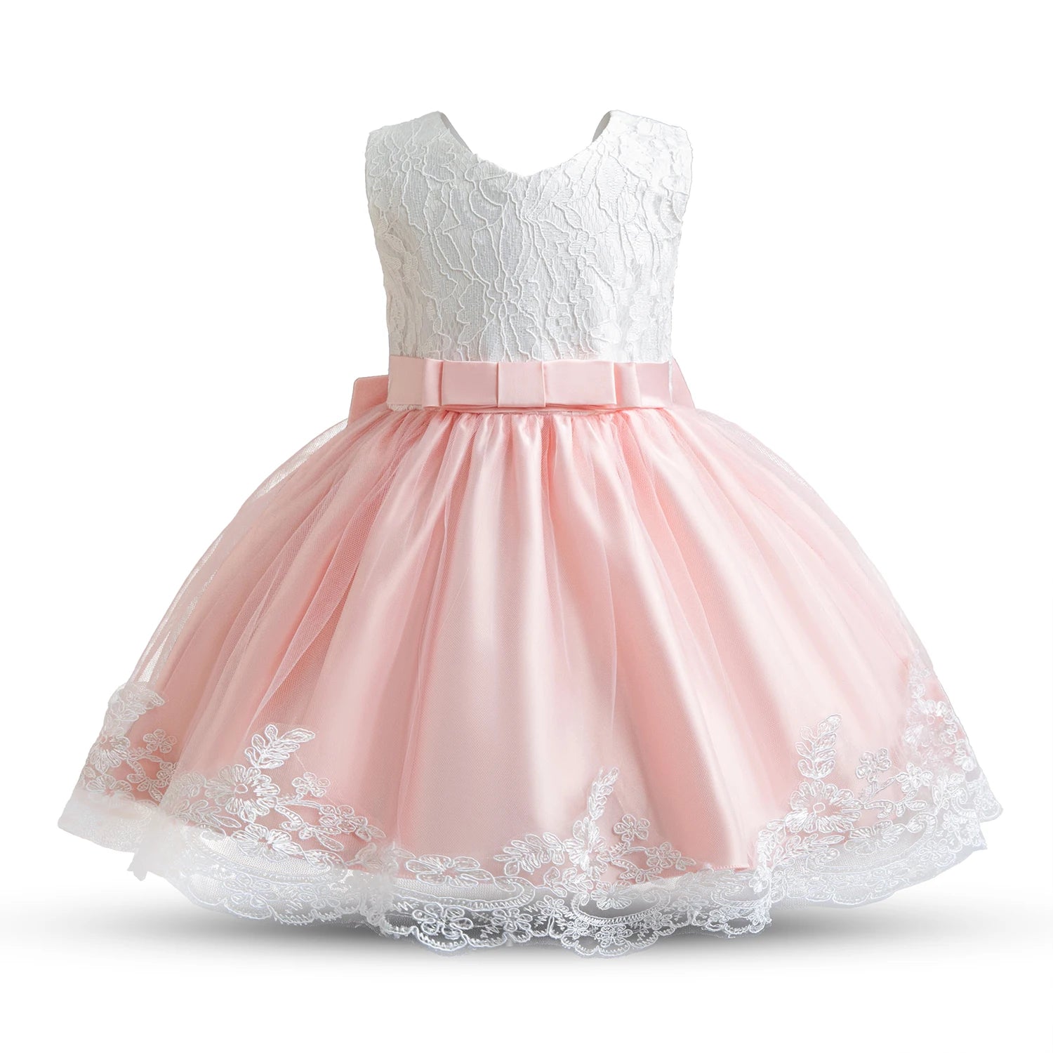 Elegant Baby Girl Big Bow Christening/Birthday Dresses