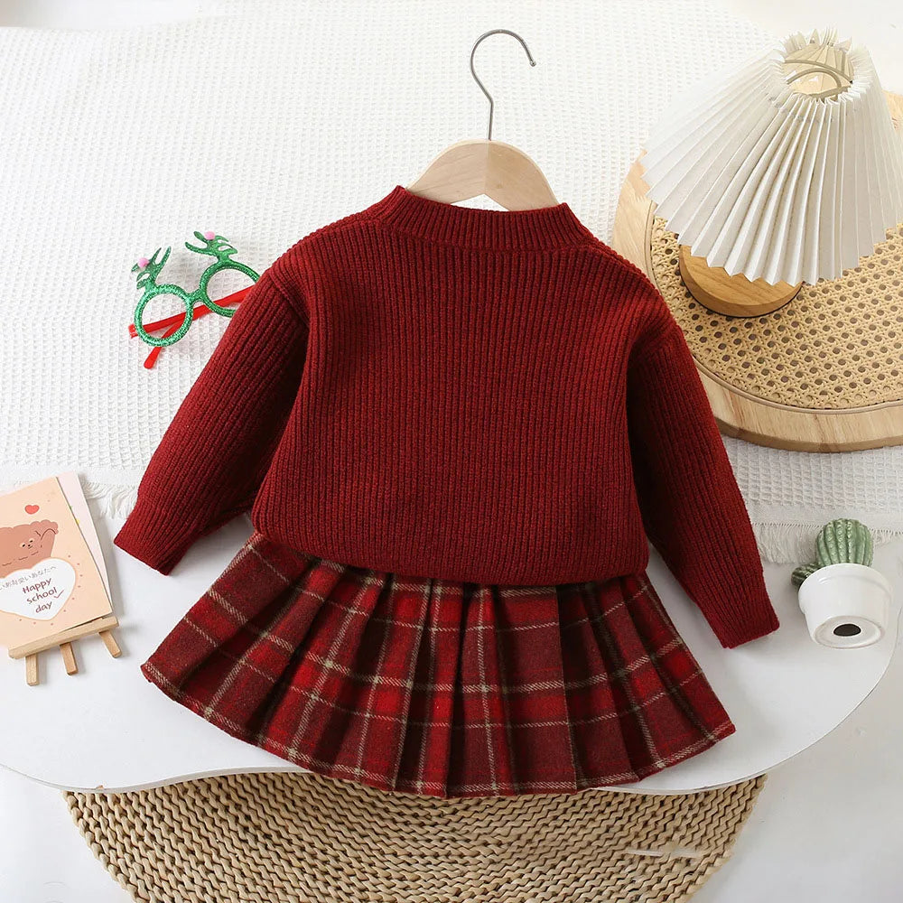 Long-Sleeved Cartoon Design Winter Dresses For Girls