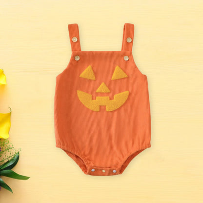 Baby Unisex Onesie of Pumpkin Design for Halloween
