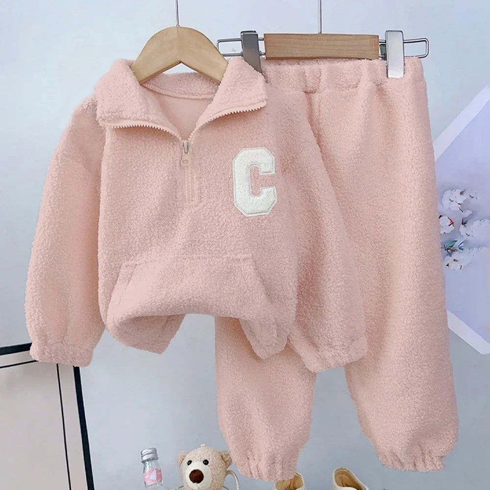 Kids’ Long-Sleeved Warm Casual Clothing Set childrensterritory
