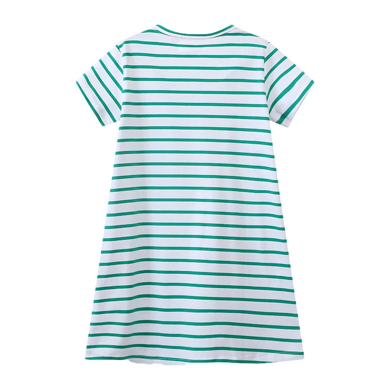 Kids Girls Cherry Embroidered Short Sleeve Summer Dress childrensterritory