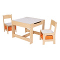 Kids Natural Color Wooden Storage Table and Chairs Set childrensterritory