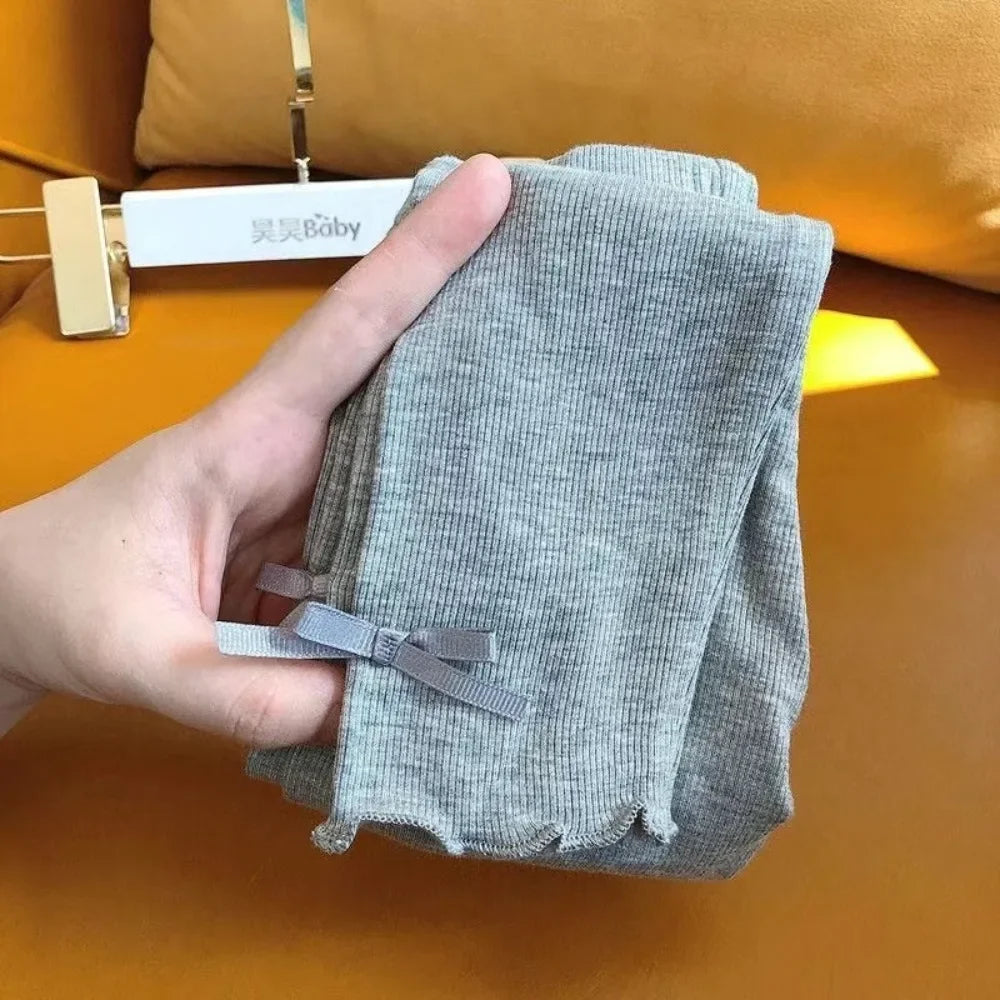 Kids Girls Solid Color Thin Simple and Versatile Leggings