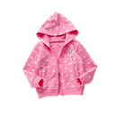 Little Girls Cute Cartoon Heart Print Soft Autumn Hooded Jackets childrensterritory