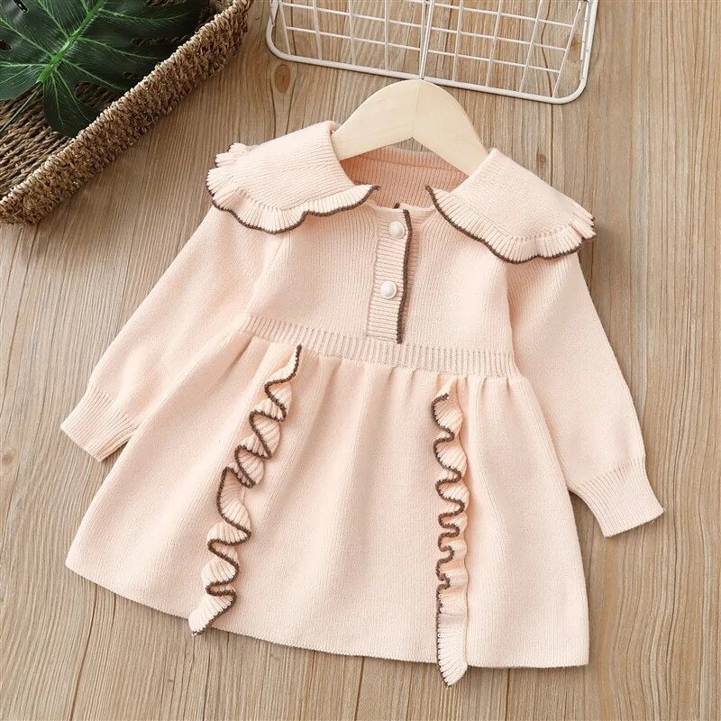 Kids Girls Fashionable Print Skirt Princess Sweater Dresses childrensterritory