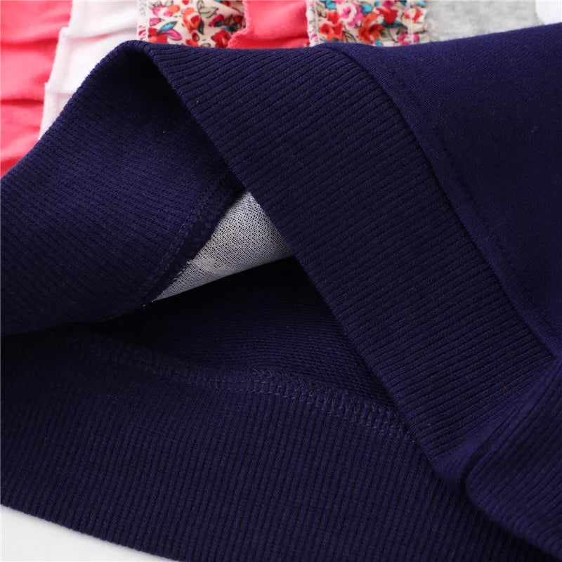 Horse Applique Design Kids Girls Long Sleeve Sweatshirts