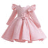 Long-Sleeved Flower Lace Design Princess Dresses For Girls childrensterritory