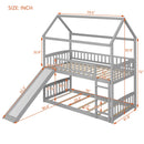 Slide-equipped Twin Over Twin Bunk Bed for Kids Bedroom childrensterritory