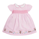 Pink Cute Cartoon Print Summer Dresses For Girls childrensterritory