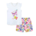 Girls Butterfly Print Casual Summer Clothing Set childrensterritory