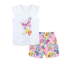 Girls Butterfly Print Casual Summer Clothing Set childrensterritory