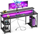 Gaming PC Desk with Monitor Support, Storage, and Stand childrensterritory