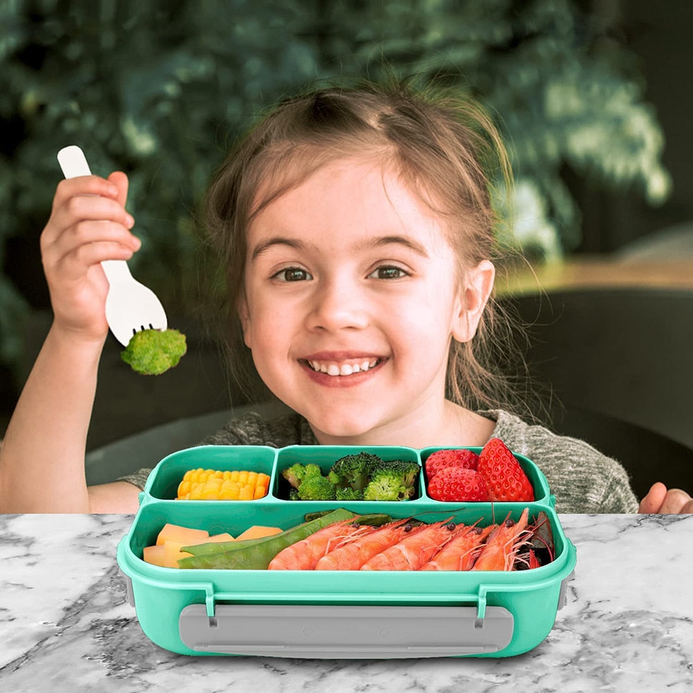 Leak-Proof Kids Lunch Box with 4 Compartments childrensterritory