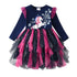 Kids Girls Snowflakes Print Layered Mesh Tulle Princess Dress childrensterritory