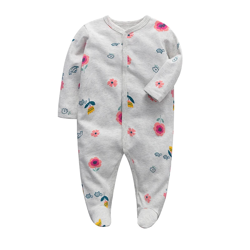 Soft Cotton Warm Printed Baby Overall Zipper Rompers childrensterritory
