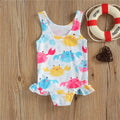 Baby Girls Soft Printed One-Two-piece Swimsuit