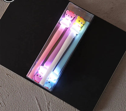 4pcs Unicorn Design Gel Ink Pen with LED Light for Kids childrensterritory
