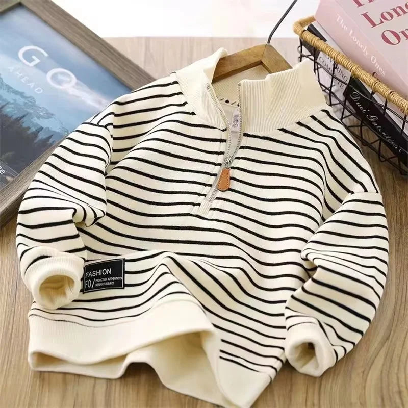 Casual Striped Design Sports Sweatshirts for Kids childrensterritory