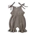 Plain Color Sling Summer Romper for Baby Girl