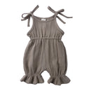 Plain Color Sling Summer Romper for Baby Girl