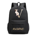 Canvas High School Backpack with Custom Letter Name