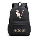 Canvas High School Backpack with Custom Letter Name