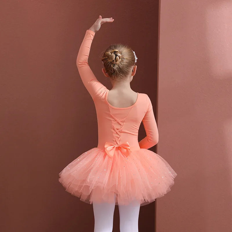 Girls Tulle Bowknot Design Ballet Dancewear/Gymnastics Leotard childrensterritory