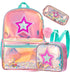 Sequin Heart and Star Design School Backpack Set for Girls childrensterritory