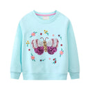 Long Sleeve Cartoon Embroidery Children Girls Sweatshirts childrensterritory